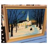 1966 Oil Painting "Faith of Our Fathers" – Signed, 22" x 26"