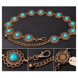 Southwestern Turquoise Concho Chain Belt