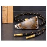 Vintage Polished Agate Bolo Tie