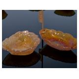 2 Indiana Glass Goldentone Carnival Bowls – 1970s