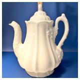 Vintage Red Cliff Ironstone Grape Pattern Teapot – White