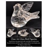 Clear Art Glass Bird Figurine – Controlled Bubble Base