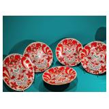 Lomonosov USSR Magic Birds Porcelain 5-Pc Set