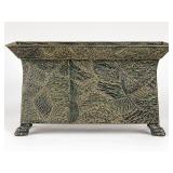 Mid-Century Metal Planter with Footed Base