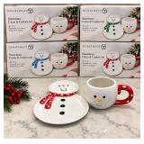 Dept. 56 Snowman Cocoa & Cookies Sets – 4 Boxed Sets