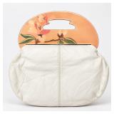 1980s Patricia Smith Designs White Leather Hand-Painted Moon Bag