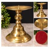 Heavy Brass Pedestal Candle Holder – 5.5"