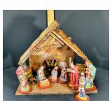 1960s Sculptcraft 9-Piece Plaster Manger Scene - Marked Italy