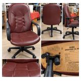 Global Upholstery Burgundy High-Back Executive Swivel Office Chair - Adjustable