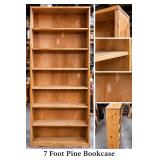7-Foot Pine Bookcase - 7 Shelves - Ready to Paint or Refinish