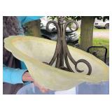Faux Alabaster 3-Light Chandelier & Matching Wall Sconce