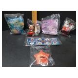 6 Sealed Early 2000s Kids Meal & Cereal Toys - Disney, Peanuts, Rugrats & Nemo