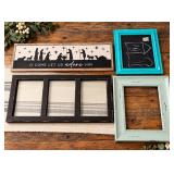 4 Pc Farmhouse Wall Decor - Nativity Sign, Chalkboard & Photo Frames