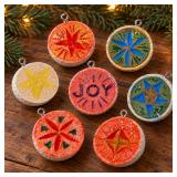 7 Handmade Golf Ball Christmas Ornaments - Painted Glitter Folk Art