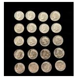 Full Roll of 90% 1964-D Kennedy Half Dollars Brilliant Uncirculated 7.23 Troy Oz