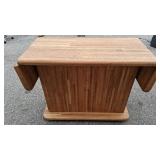 Vintage Solid Oak Bar w/ Storage