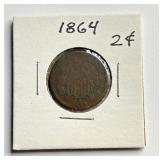 1864 - Civil War Era - Two Cent Piece