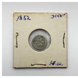 1852 Silver - Three Cent Piece