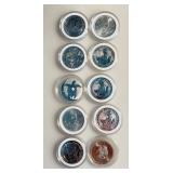 Lot of 10 - 1 oz . - .999 Fine Silver - Assorted Silver Rounds - Includes 2018 Krugerrand