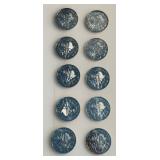 Lot of 10 - 1 oz . - .999 Fine Silver - 2019 Philharmonic Silver Rounds