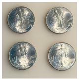Lot of 4 - 2000 American Silver Eagle Bullion Coins