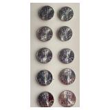 Lot of 10 - 2011 - American Silver Eagle Bullion Coins