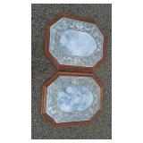 Vintage Pair of Floral Mirrors