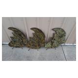 Set of 3 Metal Leaf Decorations