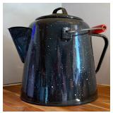 Vintage Granite Ware 100oz Black Coffee Boiler Cowboy Coffee Pot - Great Condition!