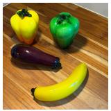 Vintage MCM Murano Style Glass Fruit & Veggies - Amazing Condition!