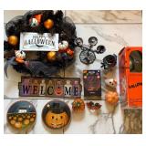 Huge Lot of Halloween Decor - Lighted Wreath - Spiderwebs - Grim Reaper - Pumpkins & More!