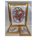 1 Large and 2 Small Framed Christmas Pieces by Peggy Abrams