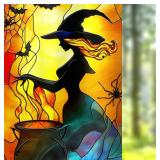Nuxovilar Halloween Window Film - Stained Glass Witch