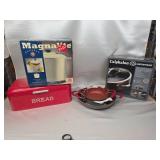 New in Box Calphalon Contemporary Cookware, New in Box Magnalite Stockpot, Metal Bread Box and More!