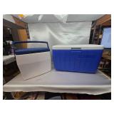 Large Coleman Cooler and Small Coleman Lunch Pail