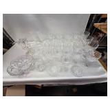 Large Collection of Clear Cut Crystal Glass Servingware