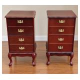 Pair of Queen Anne Style Wood Filing Cabinets