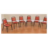 (6) Vintage Commercial Vinyl Stackable Chairs
