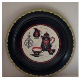 Vintage Large Round Metal Kaffee Klatch Serving Tray