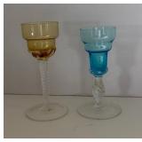 Vintage Blefeld & Co "Harlequin" Glasses Liquor Cordial Hand Blown in Portugal