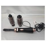 New W/O Box Anwa Rotating Hair Dryer Brush w/ 2 Brush Heads