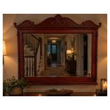 Vintage Westedges Wooden Framed Mirror w/ Steel Rail Backers 51"X48"