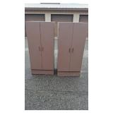Pair of Tall, Free-Standing Metal Storage Cabinets