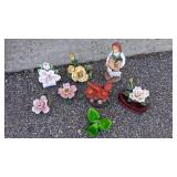 Large Collection of Ceramic Flowers and Birds