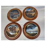 4 Collector Plates from Terry Redlin: Summertime, Spring Fever, Autumn Evening, and Wintertime