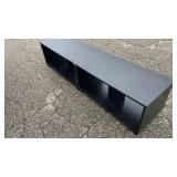 Pair of Black Low Open Cubby Media Console Shelves 64" L