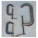 Lot of 3 Vintage Deep Throat Clamps - Wilton and Diecraft