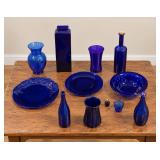 Blue Glass - Plates, Bottles and Vases