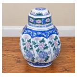 Vintage Chinese Porcelain Ginger Jar with a Distinctive Twisted Octagonal Shape