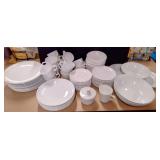 Massive Vintage Centura by Corning All-White Dinnerware - Large 99 Pc Set w/ Serving Pieces – Potter